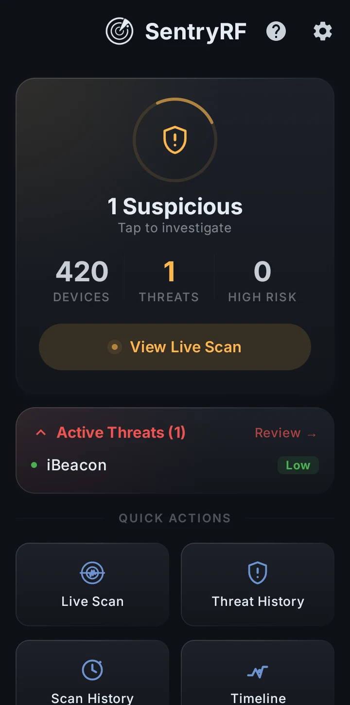 Anti-Spy RF Device Detector AI screenshot